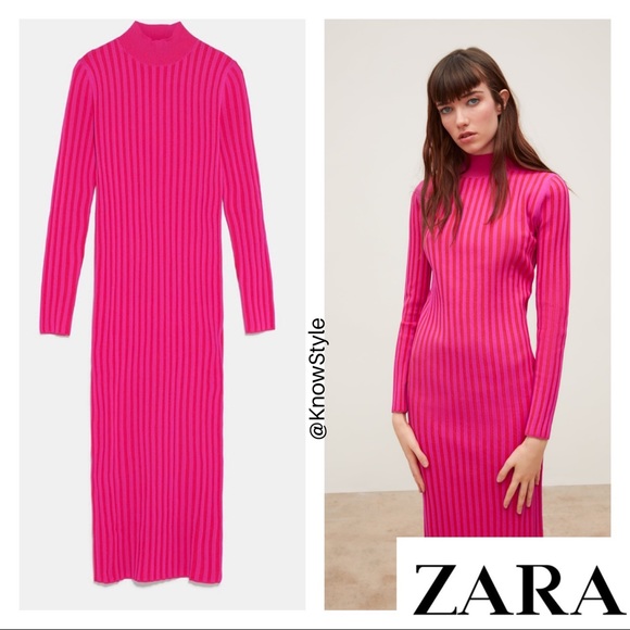 Zara Dresses & Skirts - Zara Knit Two Tone Midi Dress